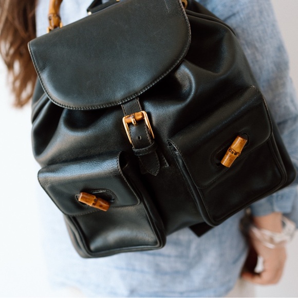 GUCCI Bamboo Leather Backpack - Picture 7 of 12